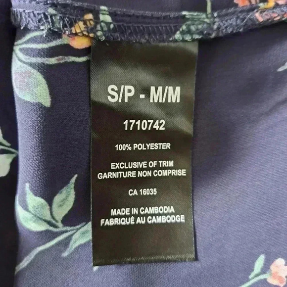 New Tahari Floral Open Top Kimono Style Blue Small Medium Lightweight Shirt - Picture 11 of 16